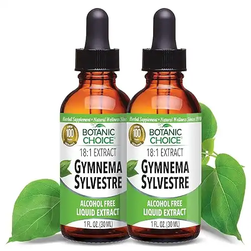 Botanic Choice: Gymnema Sylvestre Liquid Extract - Alcohol & Gluten Free, Non-GMO, 1oz 2 Pack